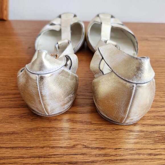PACO GIL WONEN'S DISTRESSED GOLD LEATHER SANDALS SIZE 38.5 (7.5) MADE IN SPAIN - Picture 7 of 9